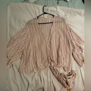 Gorgeous Cream & burnt orange blouse